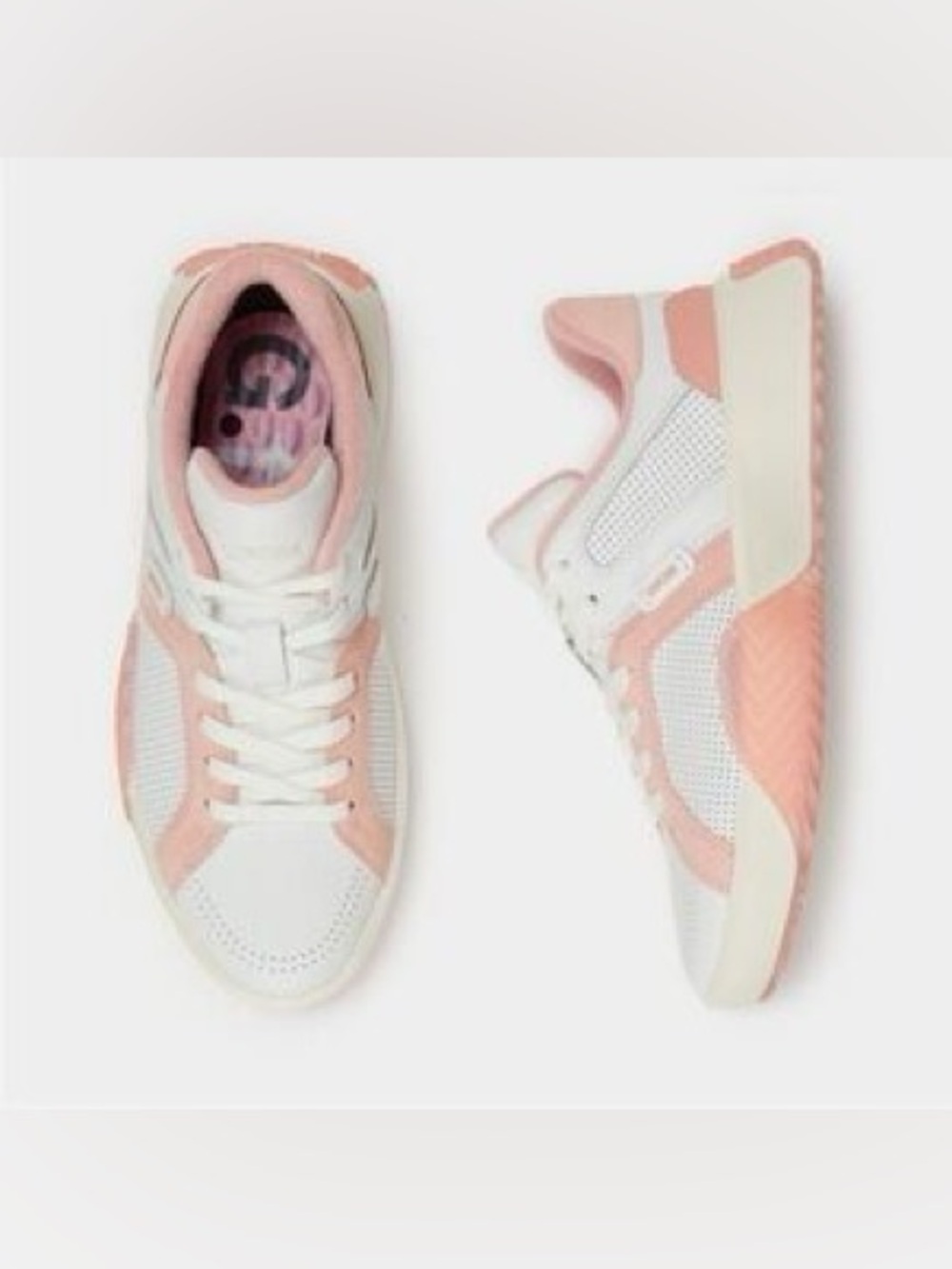 G/FORE White and Blush Pink Mesh Lace-Up Sneakers Size 9